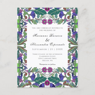 Floral Art Nouveau vintage invitation de mariage p