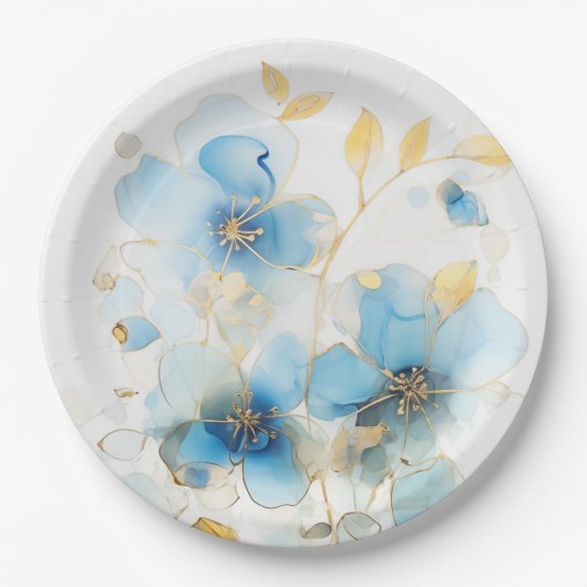 Floral art  papieren bordje (Voorkant)