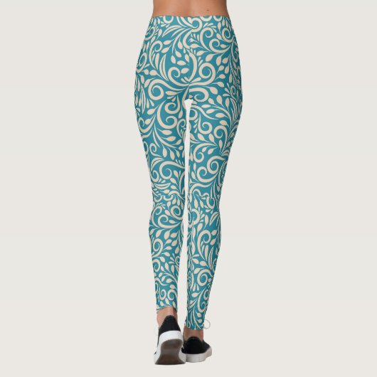 Floral Art Pattern Design Leggings (Achterkant)