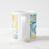 Floral art pattern Extra-Large Mug Extra Grote Beker (Achterkant)