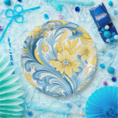 Floral art pattern papieren bordje (Feest)