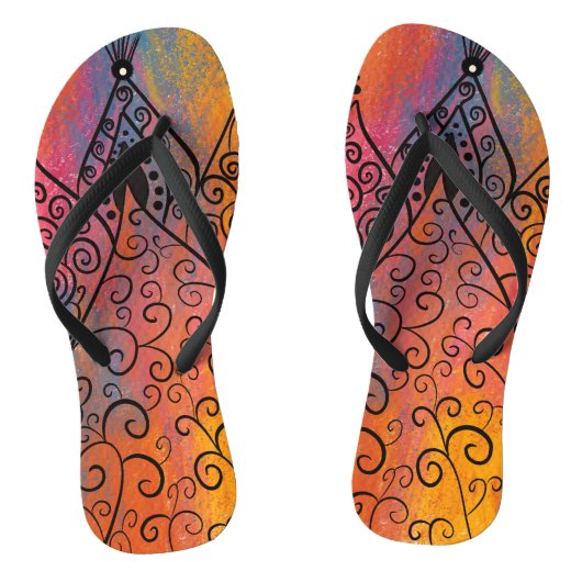 Floral Art Teenslippers (Voetbed)