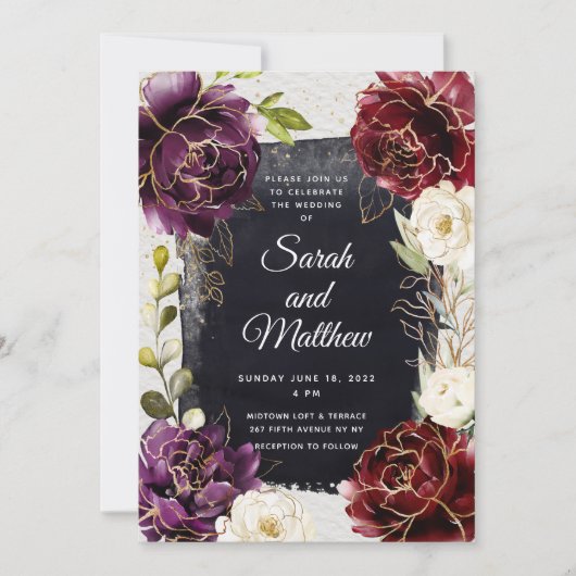 Floral Assembly Wedding Invitation Suite Kaart (Voorkant)