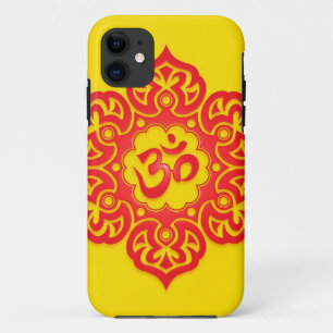 Floral Aum Design - Rood en Geel iPhone 11 Hoesje