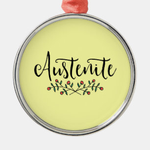 Floral Austenite Yellow Bookish Metalen Ornament