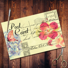 Floral Australian Briefkaart Ephemera ontkoppeling Tissuepapier