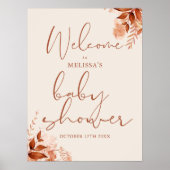 Floral Automne Baby shower d'automne Affiche de bi (Devant)