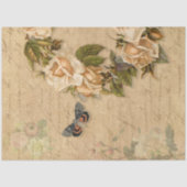 Floral Autumn Gold Roos Ephemera ontkoppeling Tissuepapier (Voorkant)