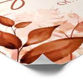 Floral Autumn Herfst Baby shower Welkomstbord Poster (Hoek)