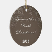 Floral Autumn Herfst Flow Personalized Name Orname Keramisch Ornament (Rechts)