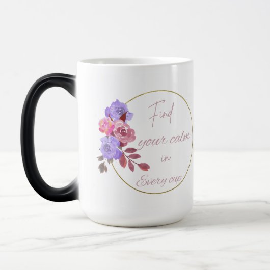 Floral avec citation de tasse (Gauche)