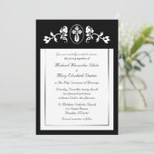 Floral avec croix - Mariage orthodoxe Invitations (Debout devant)
