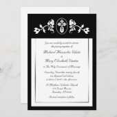 Floral avec croix - Mariage orthodoxe Invitations (Devant / Derrière)