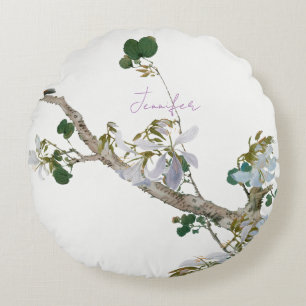  Floral Aziatische stijl pastel kleuren naam Rond Kussen