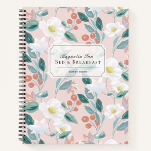Floral B&B Vakantiehuis Blush Pink gastenboek Notitieboek
