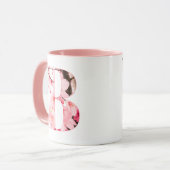 Floral B Initial Mug | Personalized Name & Traits Mok (Voorkant links)
