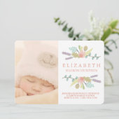  FLORAL BABY BIRTH ANNOUNCTION FOTOCARD AANKONDIGING (Staand voorkant)