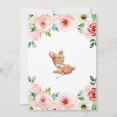 Floral Baby Deer Baby shower Uitnodiging (Achterkant)