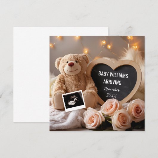 Floral Baby Faire-part pour les médias sociaux (Devant / Derrière)