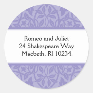 Floral Baby Girl Étiquette de adresse - Violet sur