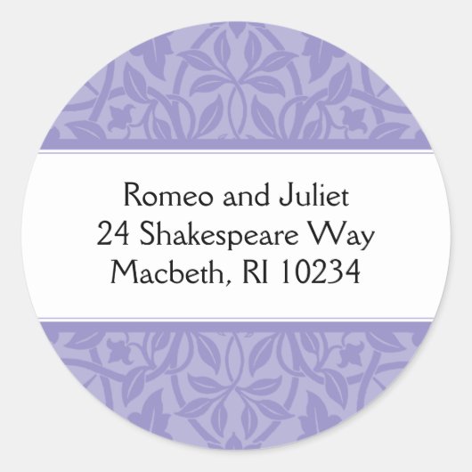 Floral Baby Girl Étiquette de adresse - Violet sur (Devant)