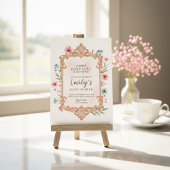 Floral Baby Girl Shower Invitation Frame