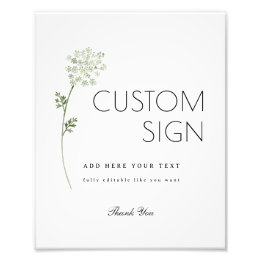 Floral Baby in Bloom Baby Shower Custom Sign Foto Afdruk