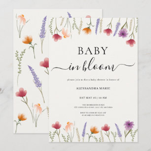 Floral Baby in Bloom Baby shower Invitation