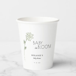 Floral Baby in Bloom Baby Shower Papieren Bekers
