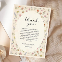 Floral Baby In Bloom Thank You Card
