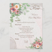 Floral Baby Meisje Douche Menu (Voorkant)