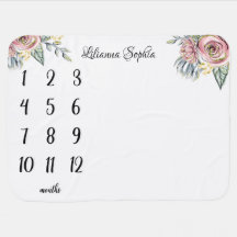 Floral Baby Mijlsteen Blanket Monthly Baby Blanket