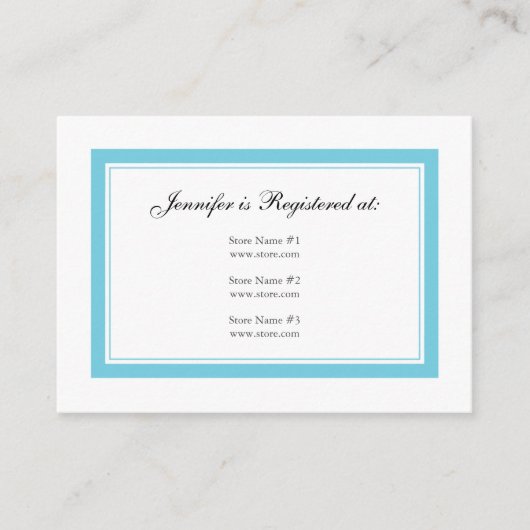 Floral Baby Registry Kaart - Sky Blue (Voorkant)