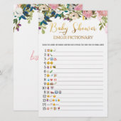 Floral Baby shower Emoji Game (Voorkant / Achterkant)