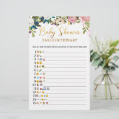 Floral Baby shower Emoji Game (Staand voorkant)