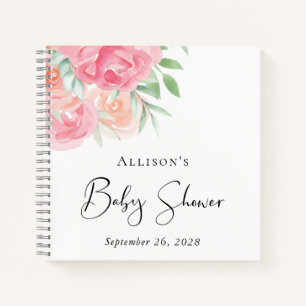 Floral Baby shower Guest Book Notitieboek