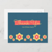 Floral Baby shower Hartelijk dank Briefkaart (Voorkant / Achterkant)