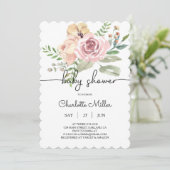 Floral Baby shower Invitation FB10 Save The Date (Staand voorkant)