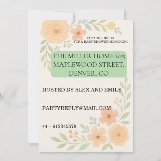 Floral Baby Shower Invitation Kaart