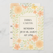 Floral Baby Shower Invitation Kaart (Voorkant / Achterkant)