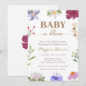 Floral Baby Shower Invitations Baby in Bloom (Devant / Derrière)