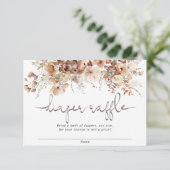 Floral baby shower luier loterijkaarten informatiekaartje (Staand voorkant)