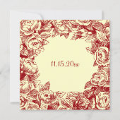 Floral Baby shower  Rozen Rood Kaart (Achterkant)