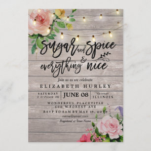 Floral Baby shower Sugar & Spice & Alles Nice Kaart