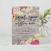 Floral Baby shower Sugar & Spice & Alles Nice Kaart (Staand voorkant)