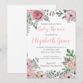 Floral Baby shower Uitnodiging (Voorkant / Achterkant)