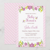 Floral Baby shower Uitnodiging (Voorkant / Achterkant)