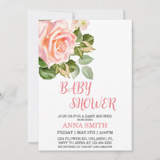 Floral Baby shower Uitnodiging