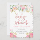 Floral Baby shower Uitnodiging (Voorkant)