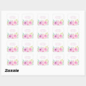 Floral Baby shower Vierkante Sticker (Vel)